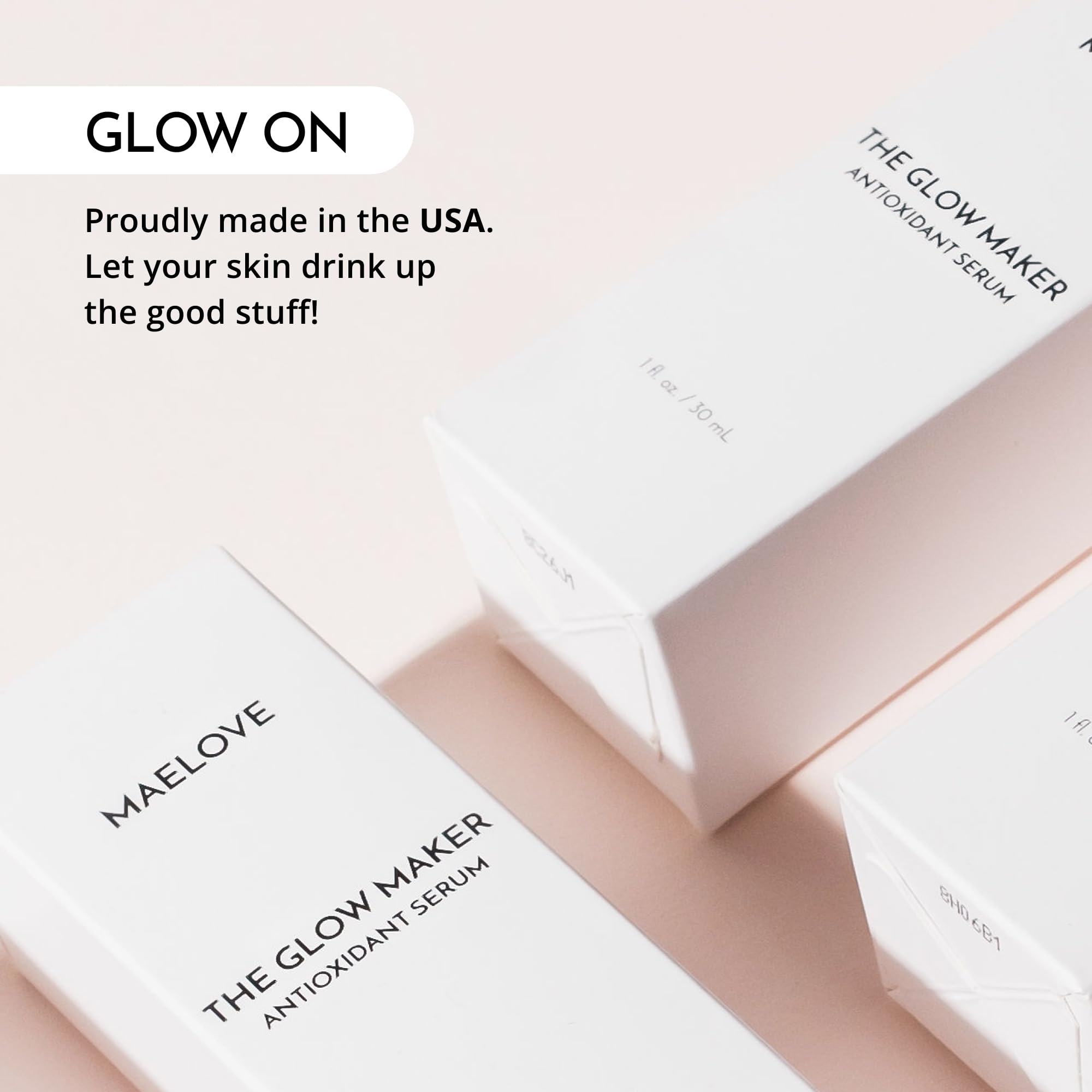 MAELOVE Glow Maker cold-storage label noting freshness and potency.