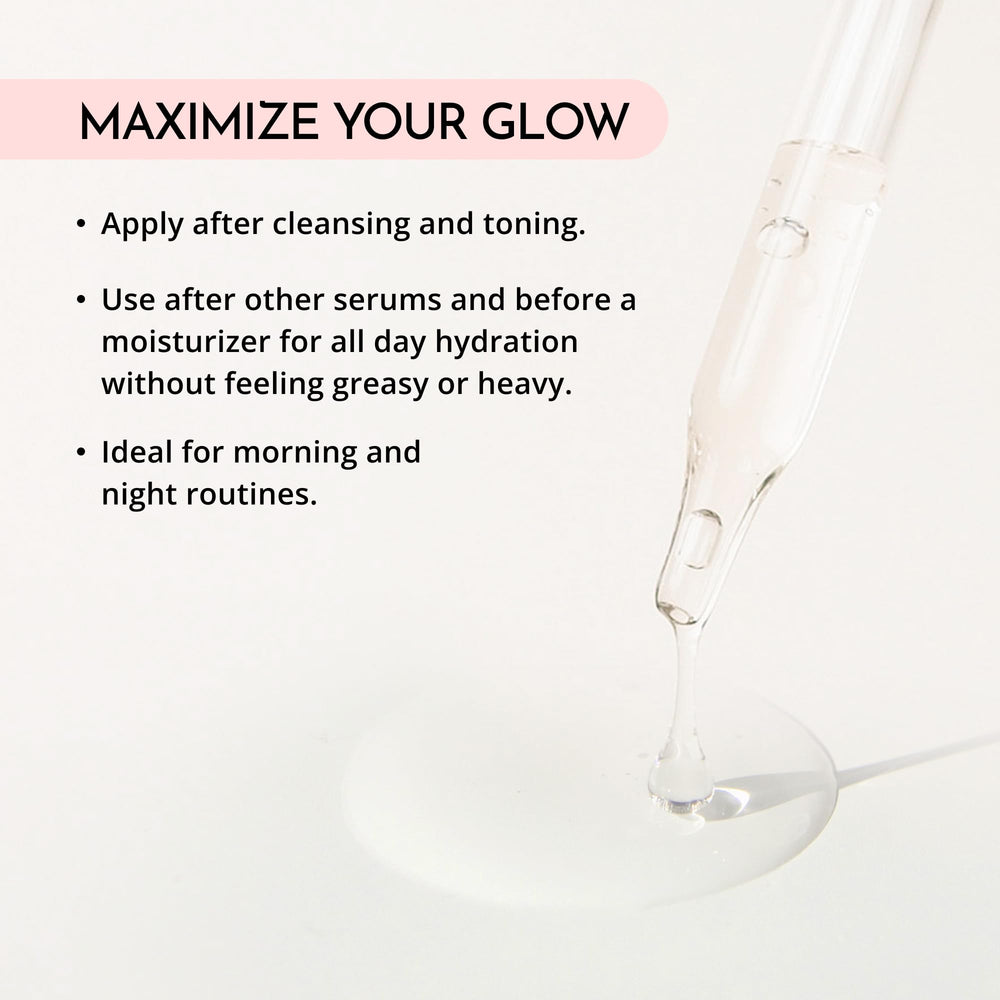 MAELOVE Hydrator ingredients panel highlighting resveratrol and B5
