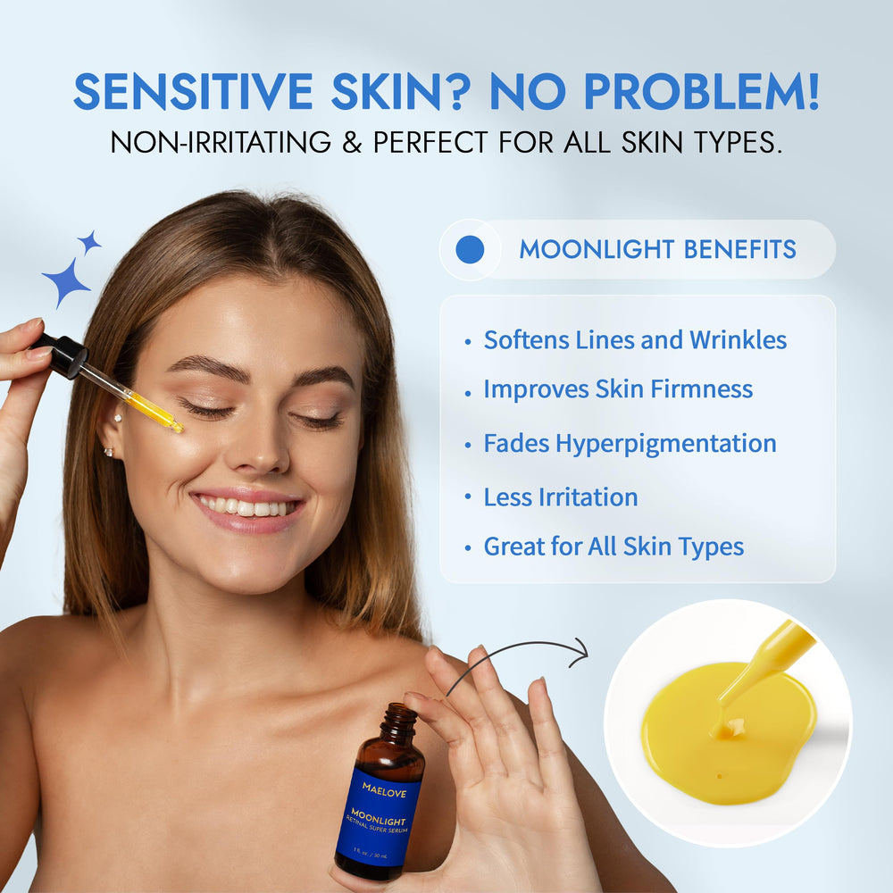 MAELOVE Moonlight serum applied at night suggests gentle renewal.