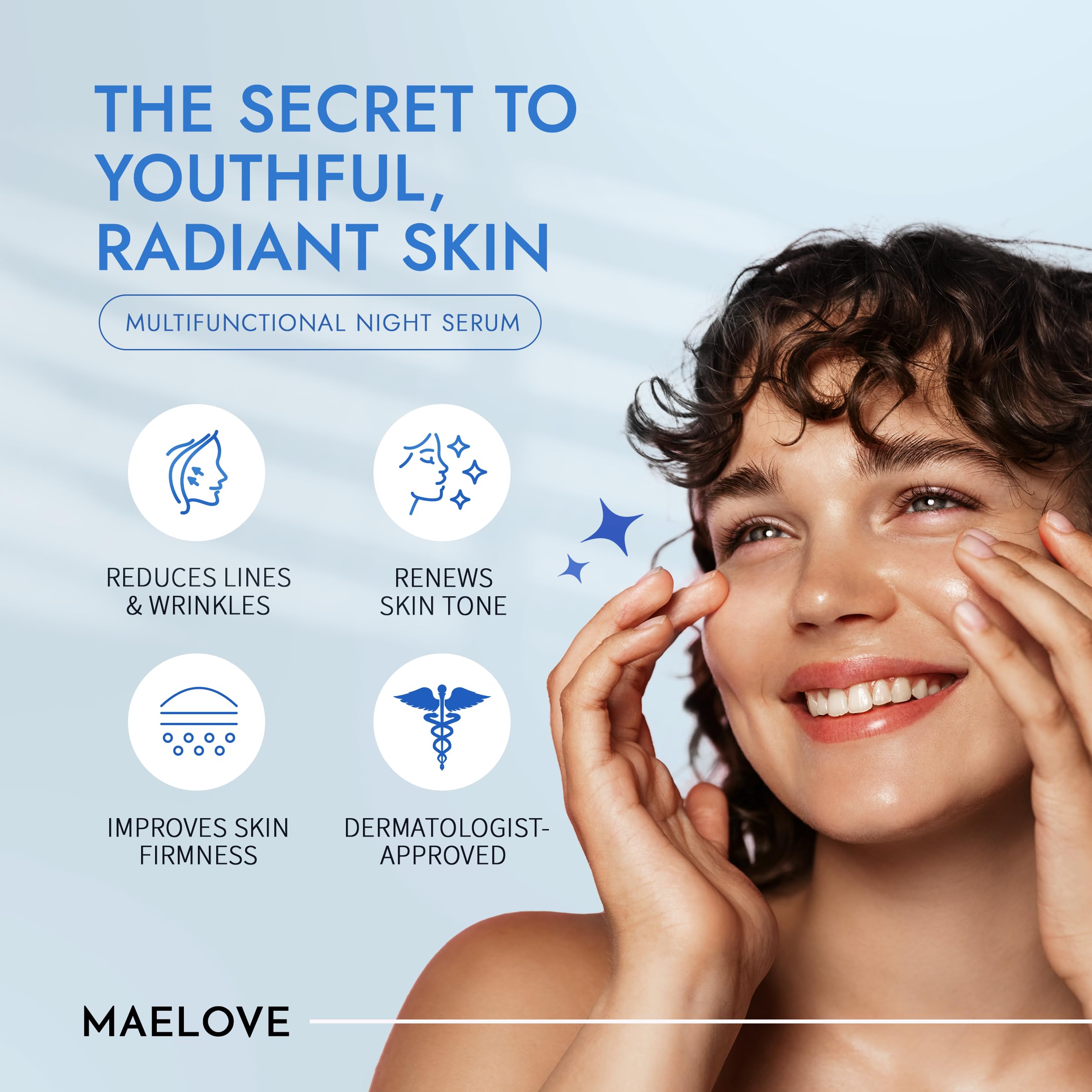 MAELOVE Moonlight retinal serum dropper shown for precise, controlled application.