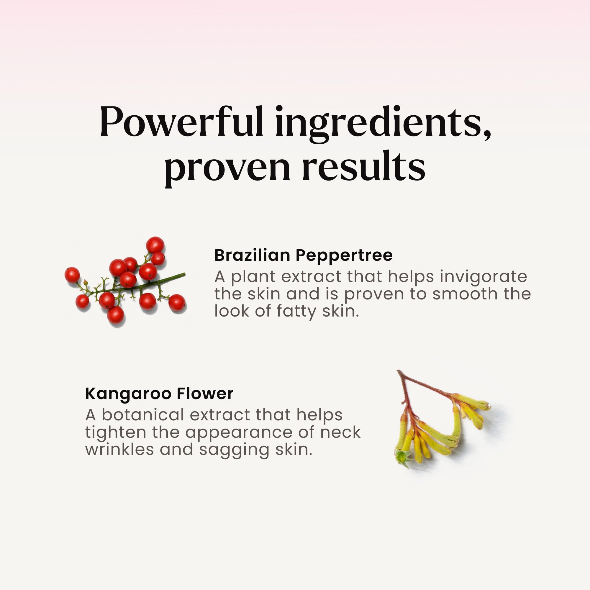 MAËLYS B-POISED Kangaroo Flower ingredient image suggesting tightening effect.