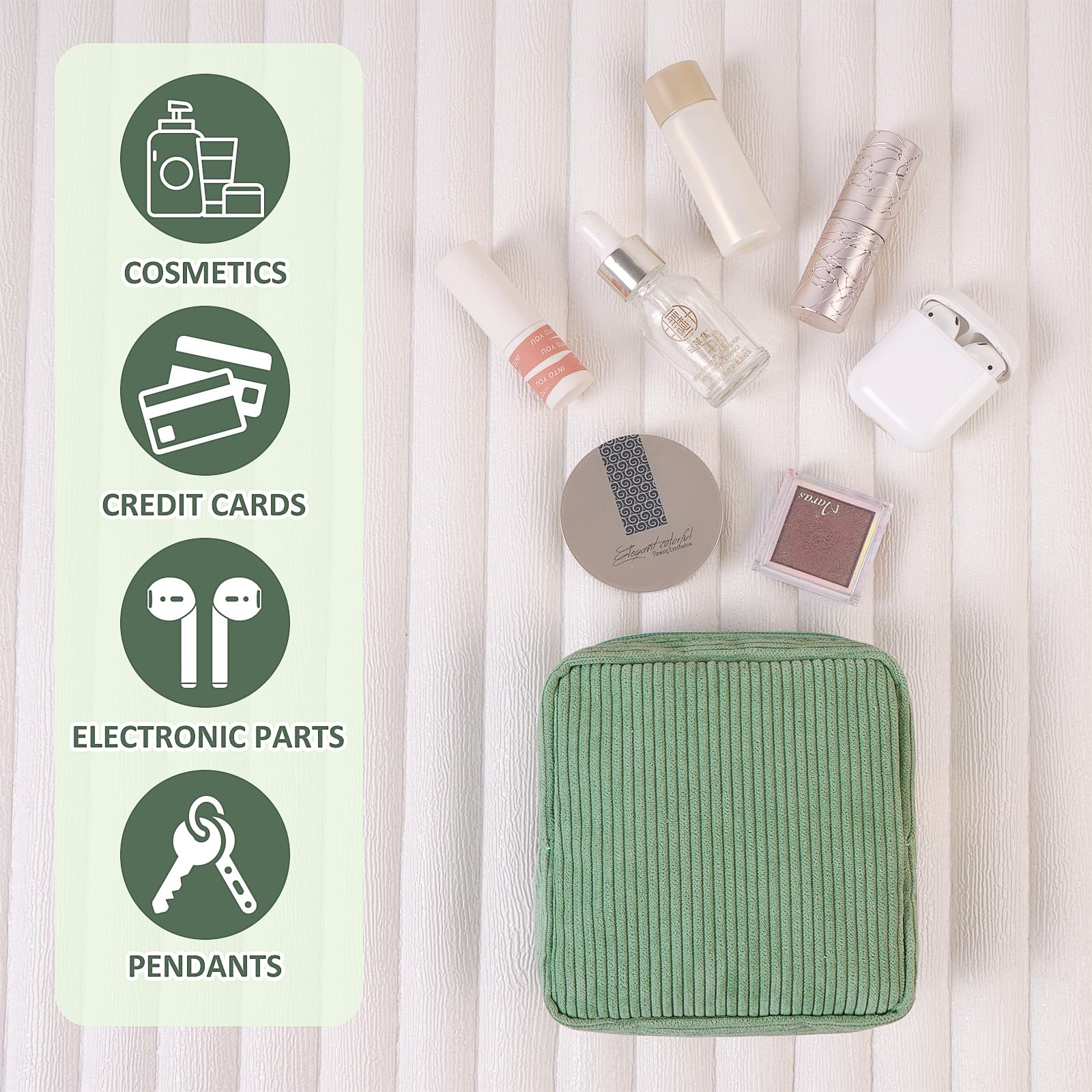 MAGEFY makeup bag with interior pockets holds brushes and lipsticks securely.