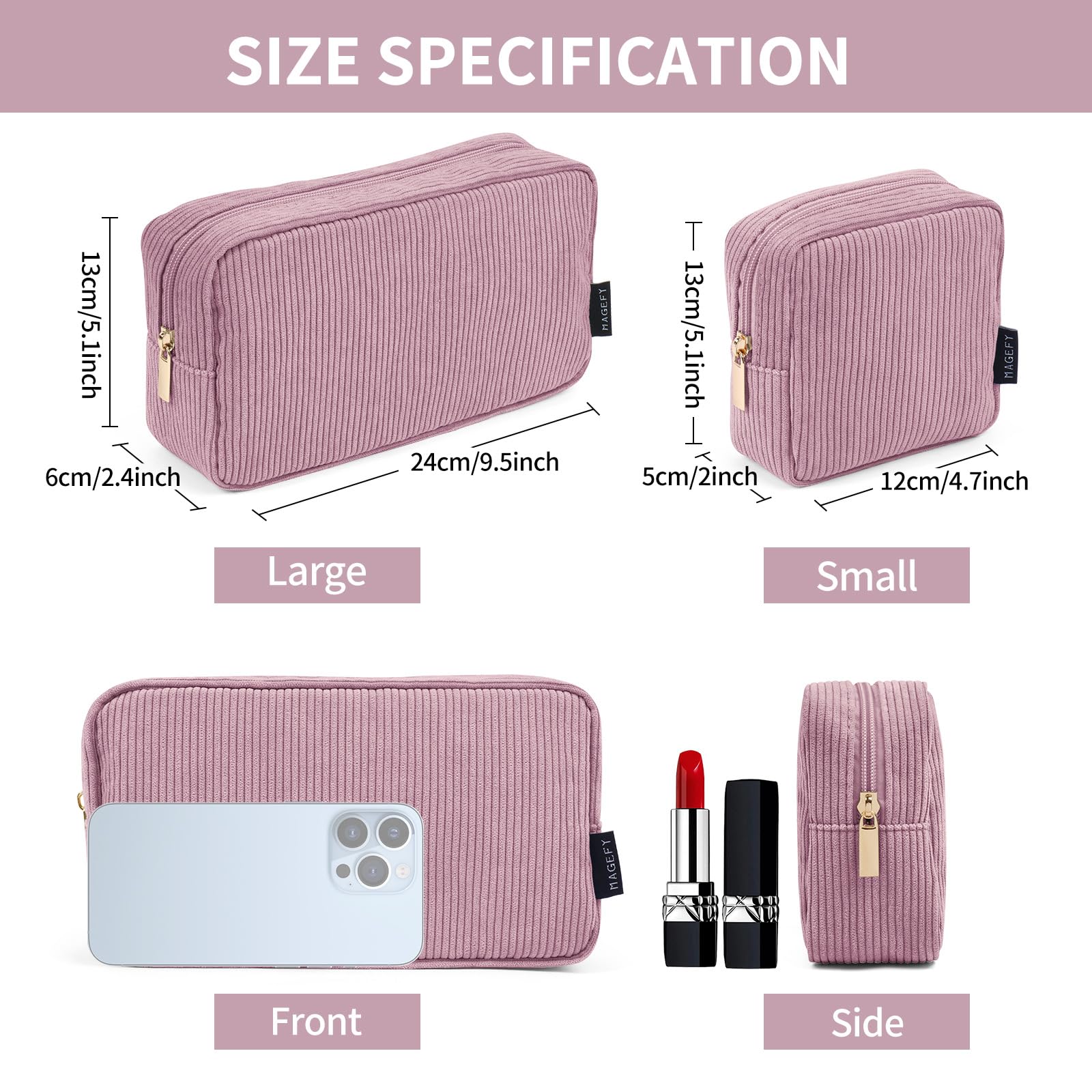 MAGEFY premium stitching and zipper for durable daily use of the bags.