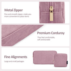 MAGEFY travel makeup bag in pink; lightweight and fits in most purses.