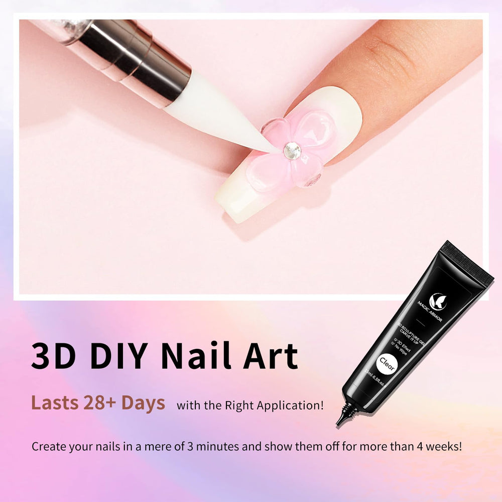 MAGIC ARMOR gel delineado 3D para uñas: trazos precisos para diseños.