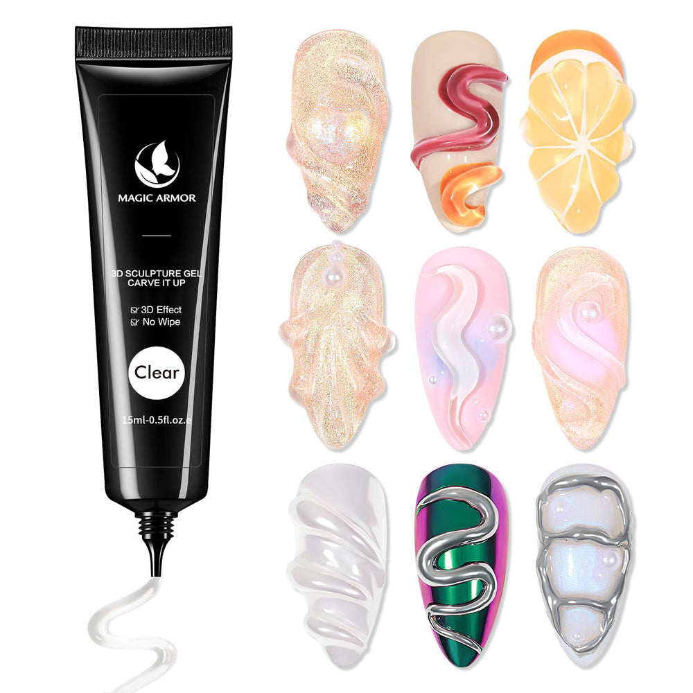 MAGIC ARMOR Gel 3D para uñas: escultura nítida y acabado brillante.