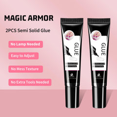 Magic Armor quick-dry glue dries in seconds for fast manicure