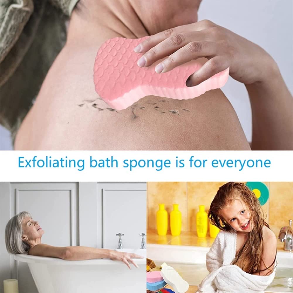 Spa-like bath time with magic exfoliating sponge in a bathroom scene