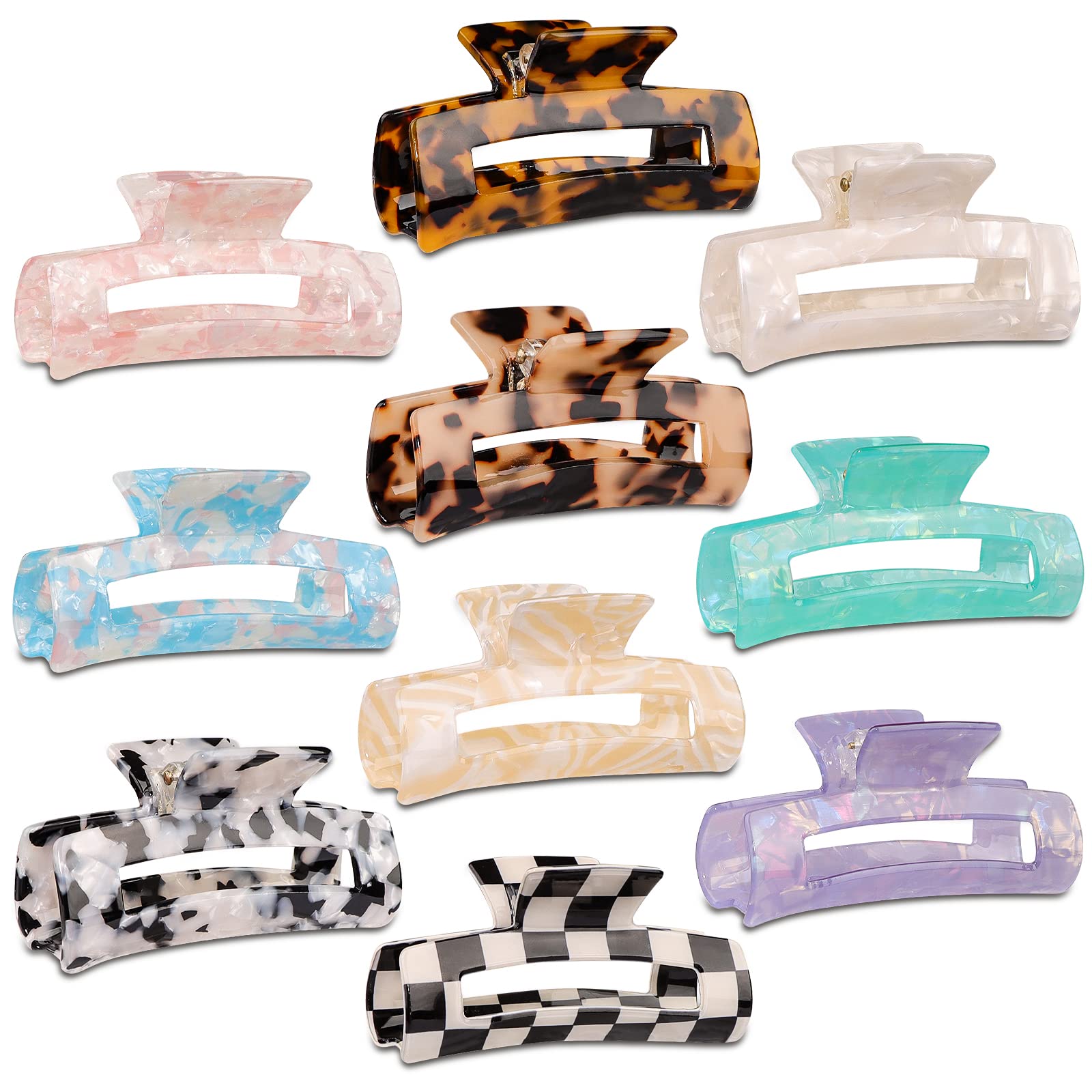 Magicsky clip rectangular opal marmol, ideal para recogidos con brillo perlado.