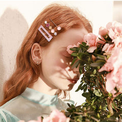 Magicsky glitter crystal geometric hairpin adds sparkle to modern hairstyles.