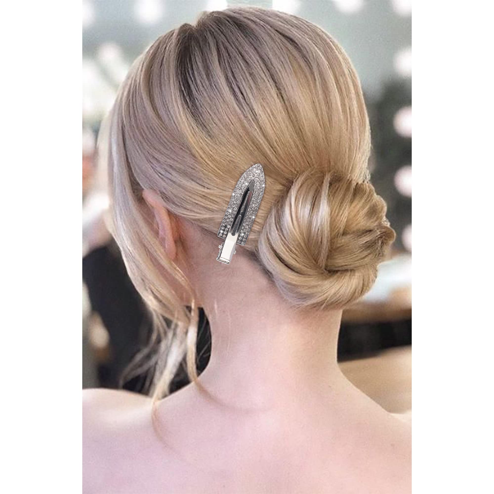 Magicsky metal flat barrette delivers durable shine.