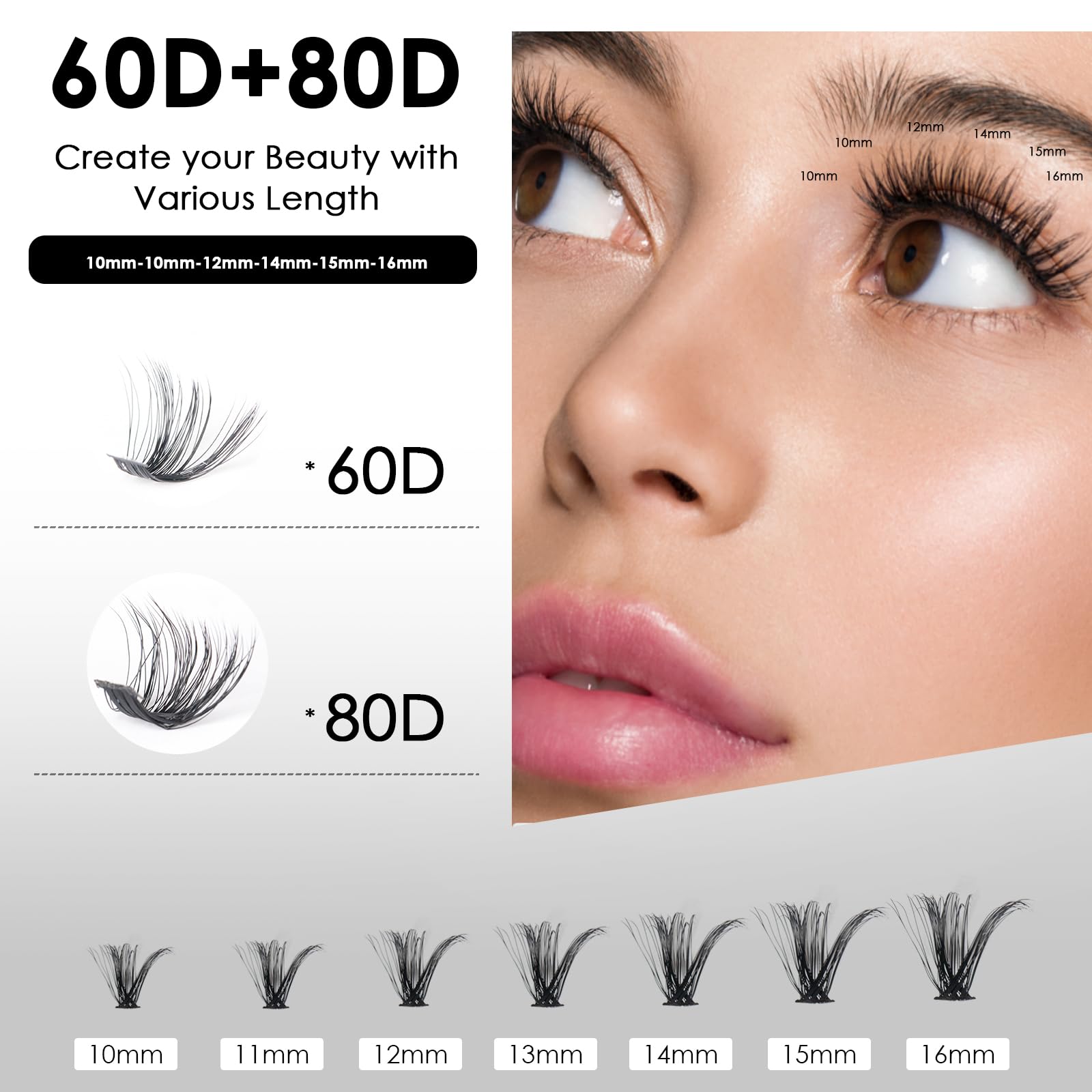 Magnetic SL cluster lashes 10-16mm for natural, versatile eye looks