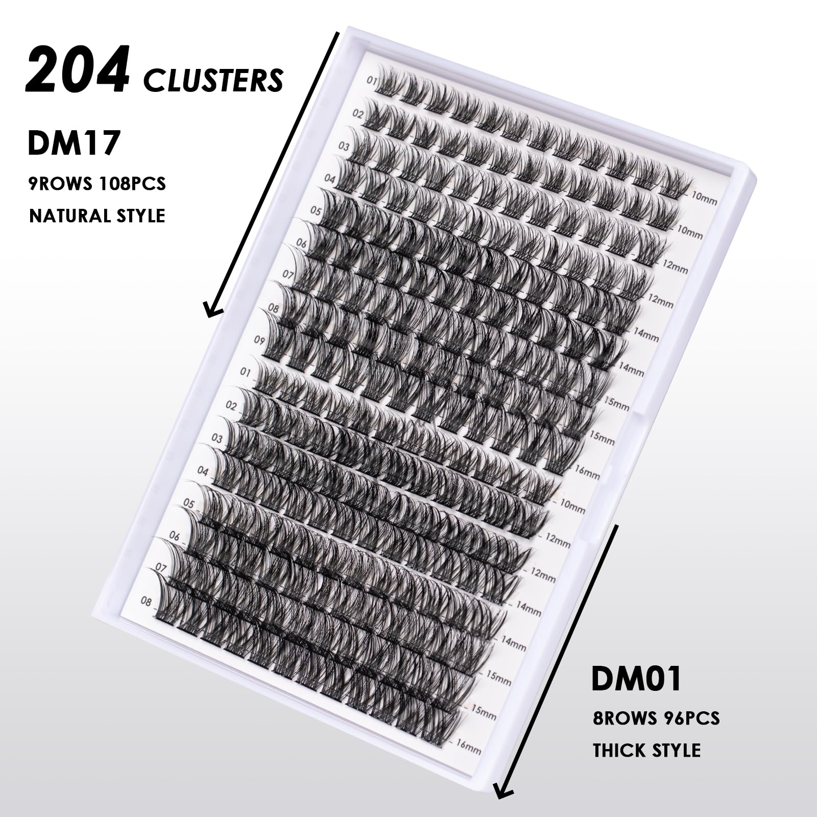 Magnetic SL cluster lashes 10-16 mm offer versatile styling options.