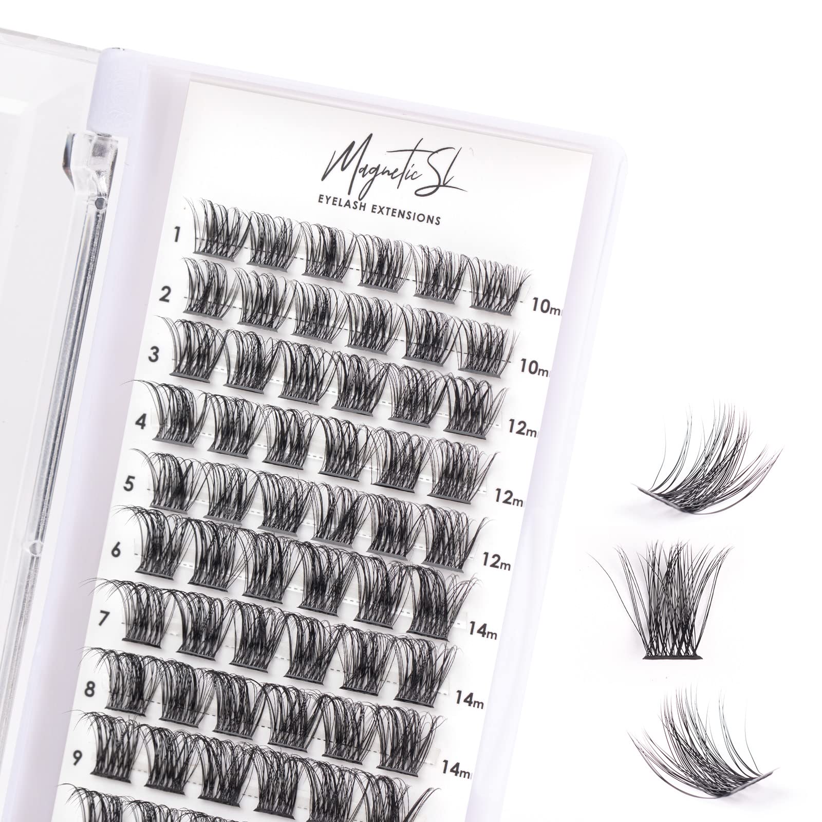 Magnetic SL cluster lashes 72 clusters for customizable DIY lash styles.