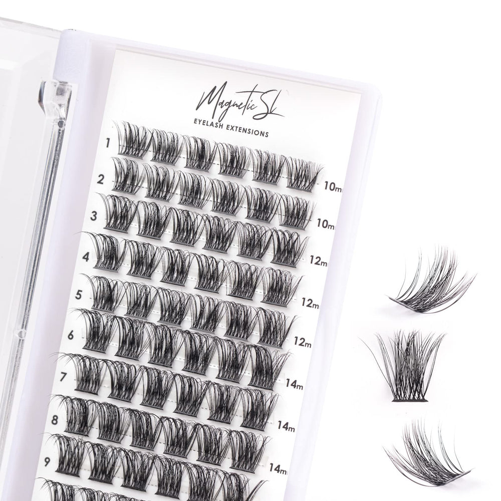 Magnetic SL cluster lashes 72 clusters for customizable DIY lash styles.