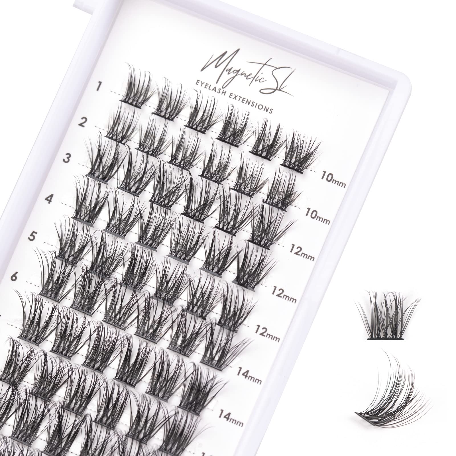 Magnetic SL Cluster Lashes 72-tray for at home DIY extensions.