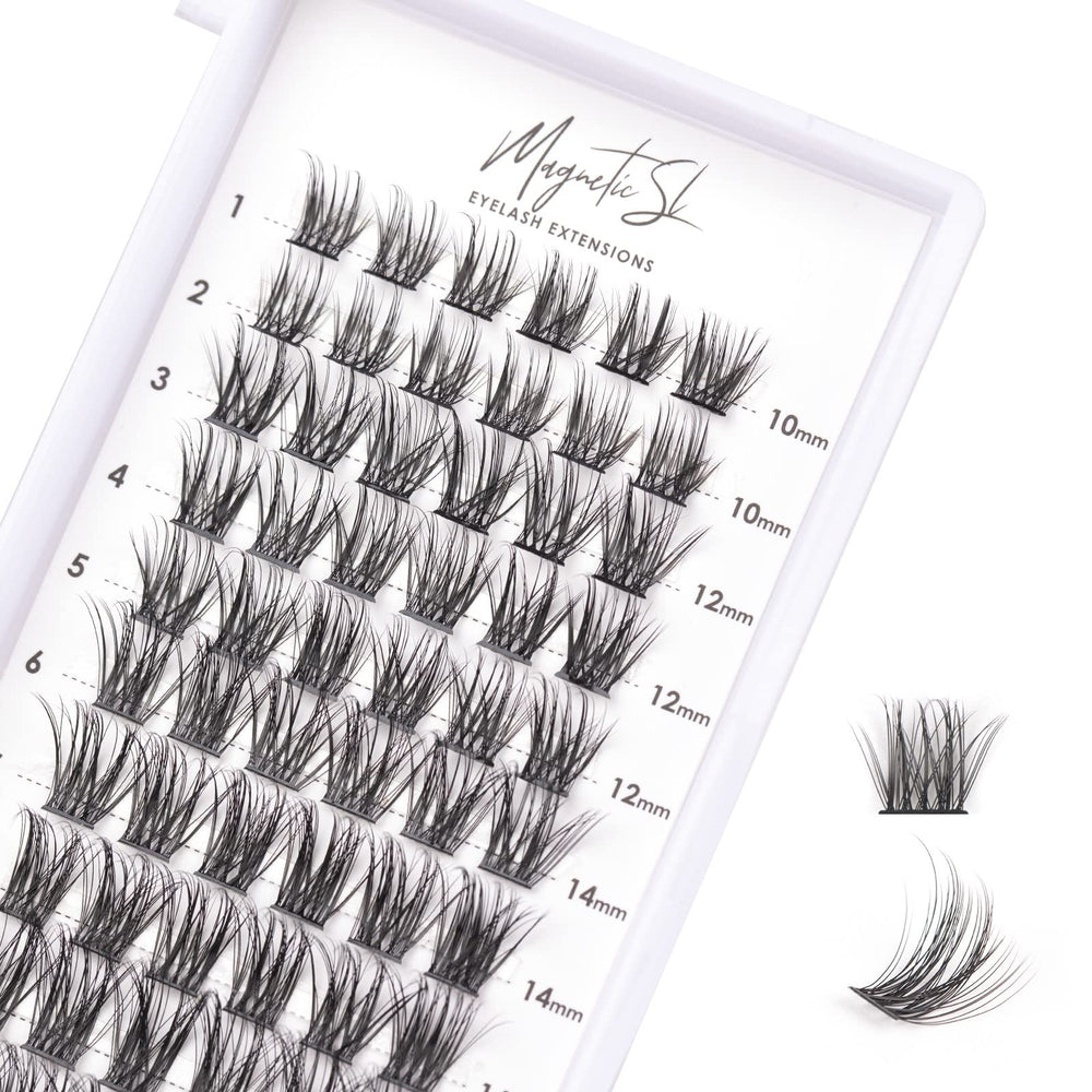 Magnetic SL Cluster Lashes 72-tray for at home DIY extensions.
