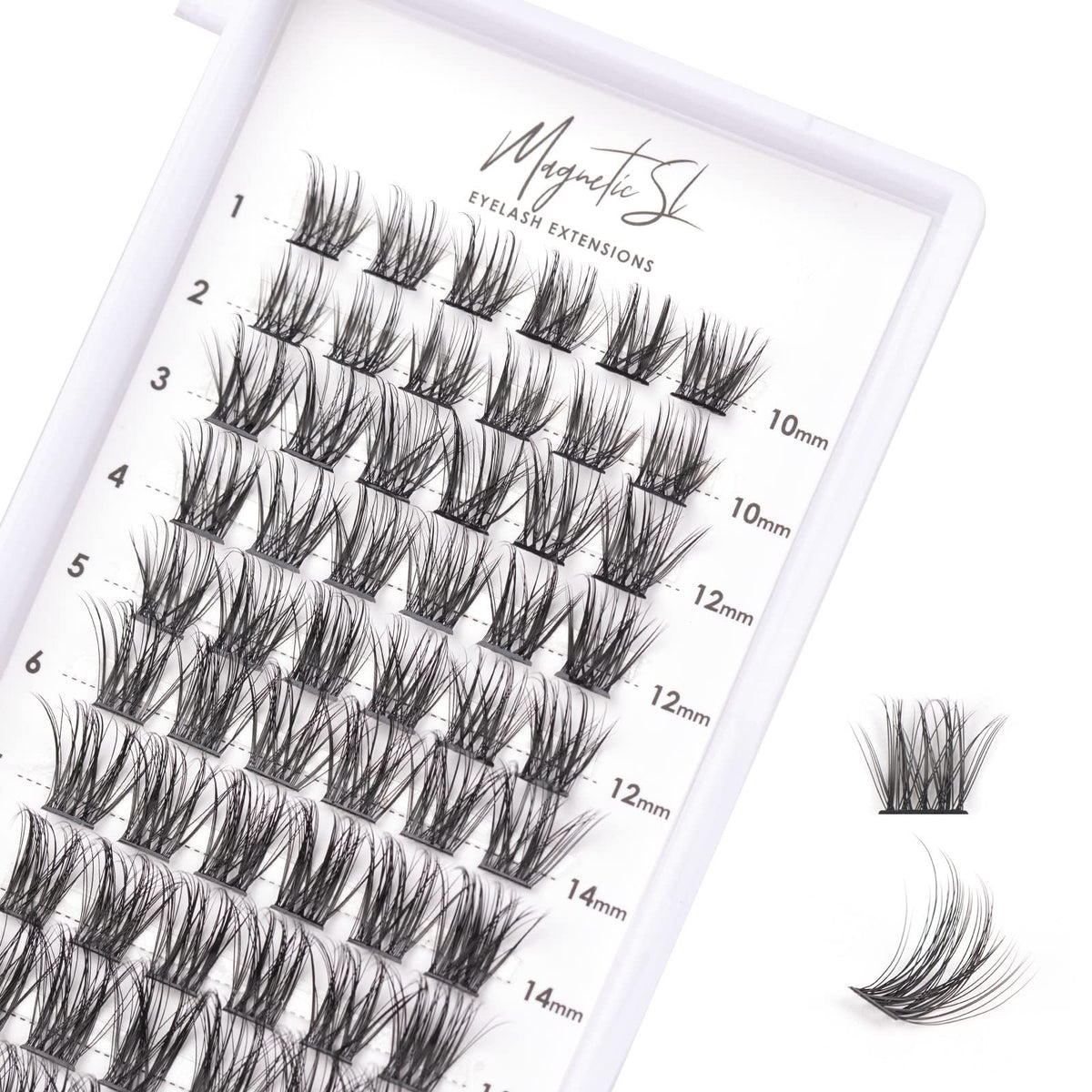 Magnetic SL Cluster Lashes 72-tray for at home DIY extensions.