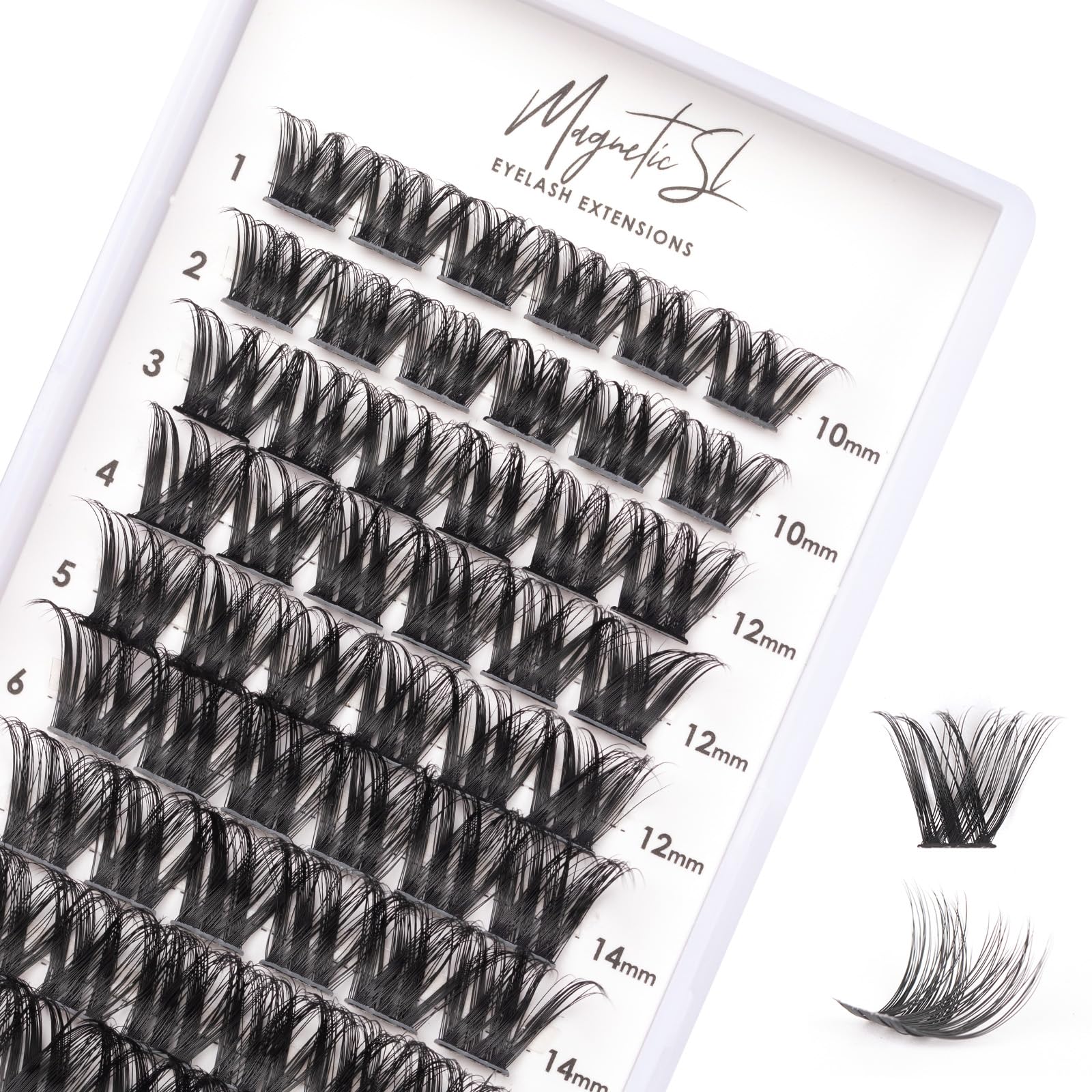 Magnetic SL cluster lashes 72-tray for easy at-home DIY application.