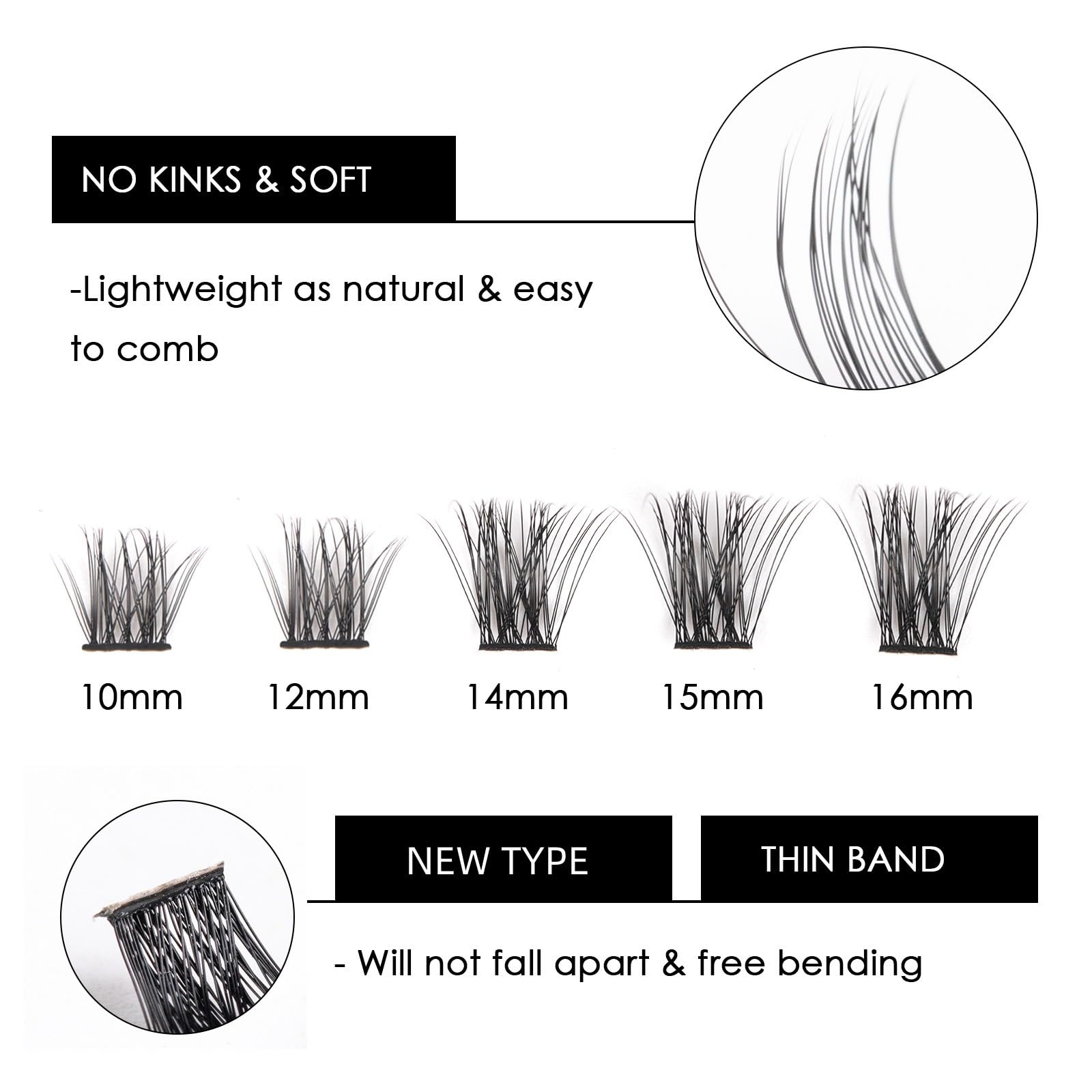 Magnetic SL natural look band provides comfortable wear on eyes.
