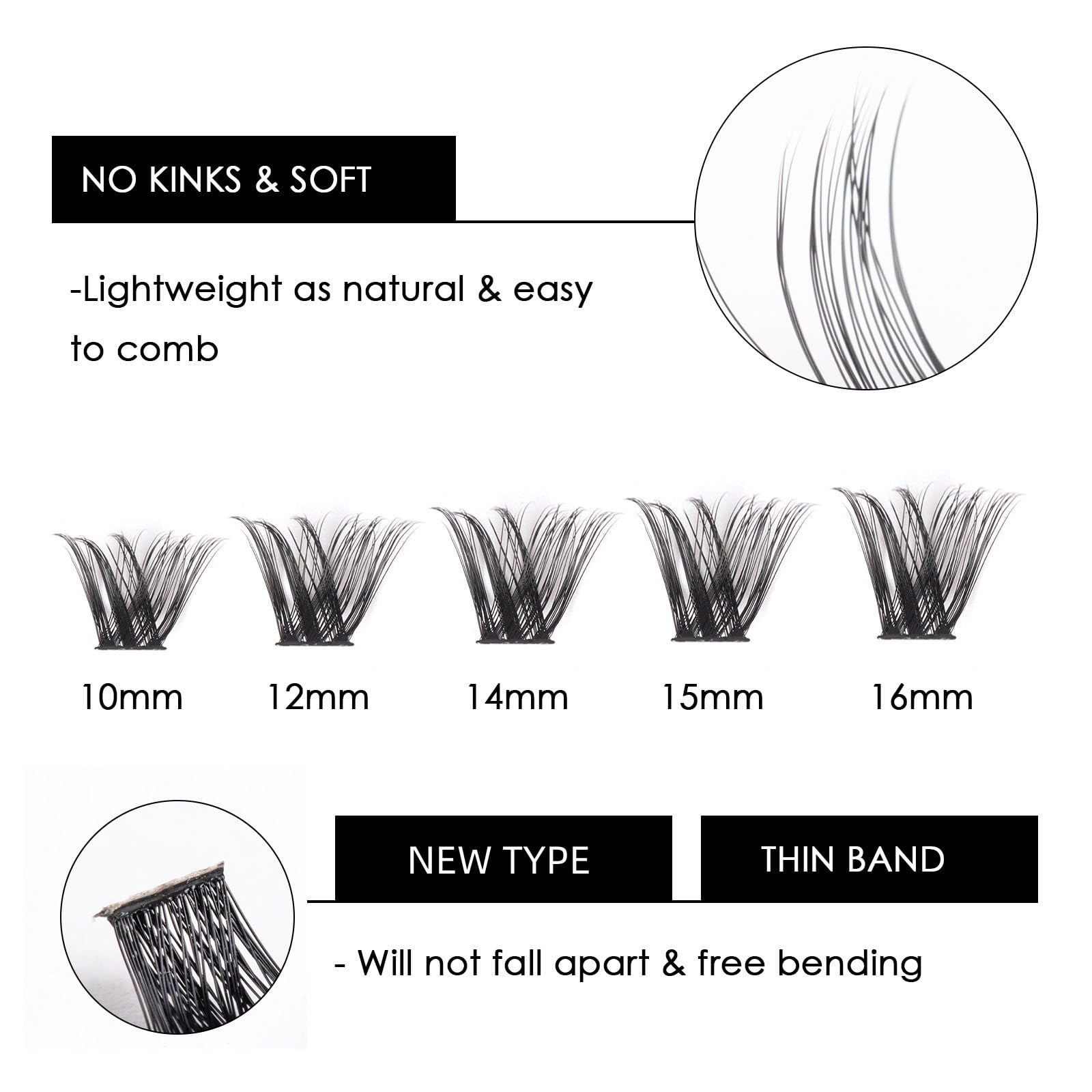 Magnetic SL cluster lashes soft matte dark for comfortable lash fullness.