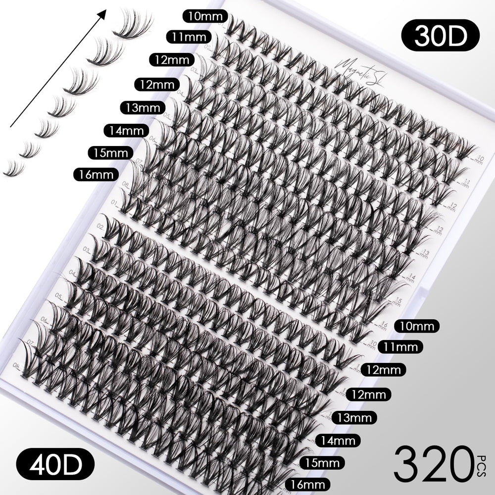 Magnetic SL lash clusters 10-16mm offer versatile lengths for different eye shapes and styles.