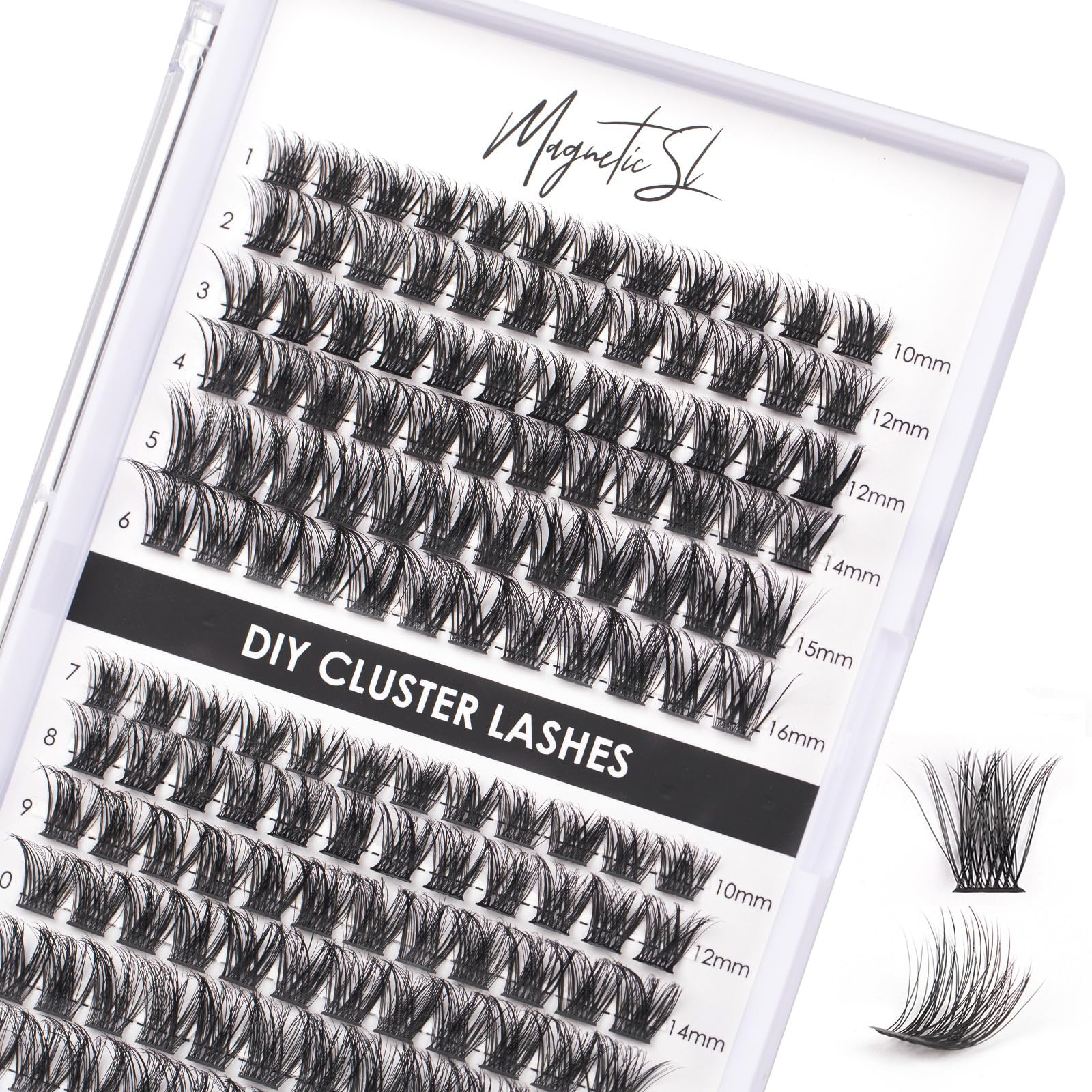 Magnetic SL lash clusters DIY at-home tray for quick, easy application.