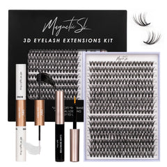 Magnetic SL lash clusters kit contents for at-home customization and easy beginner practice.