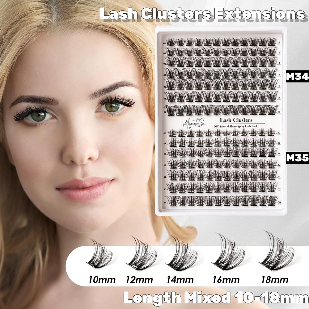 Magnetic SL lash clusters M34 14mm layered style for brightness