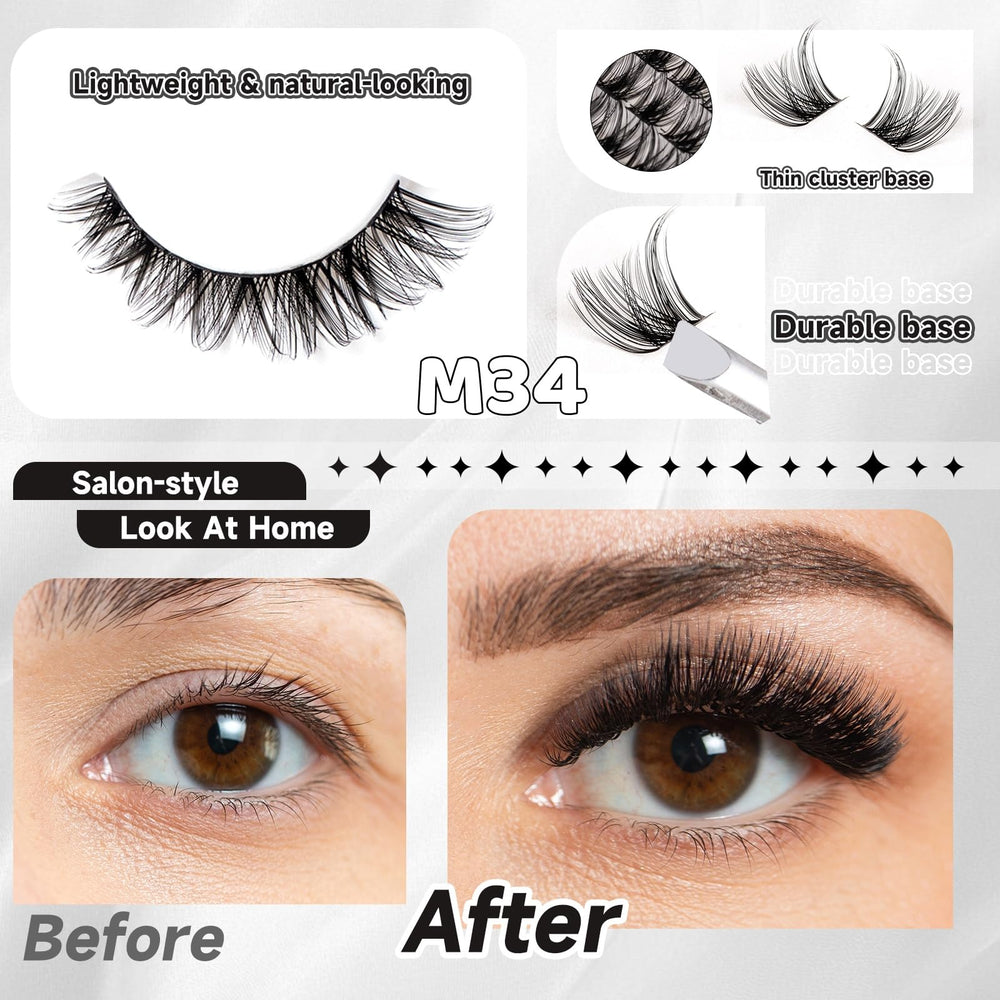 Magnetic SL lash clusters M35 16mm dramatic curl for evening looks