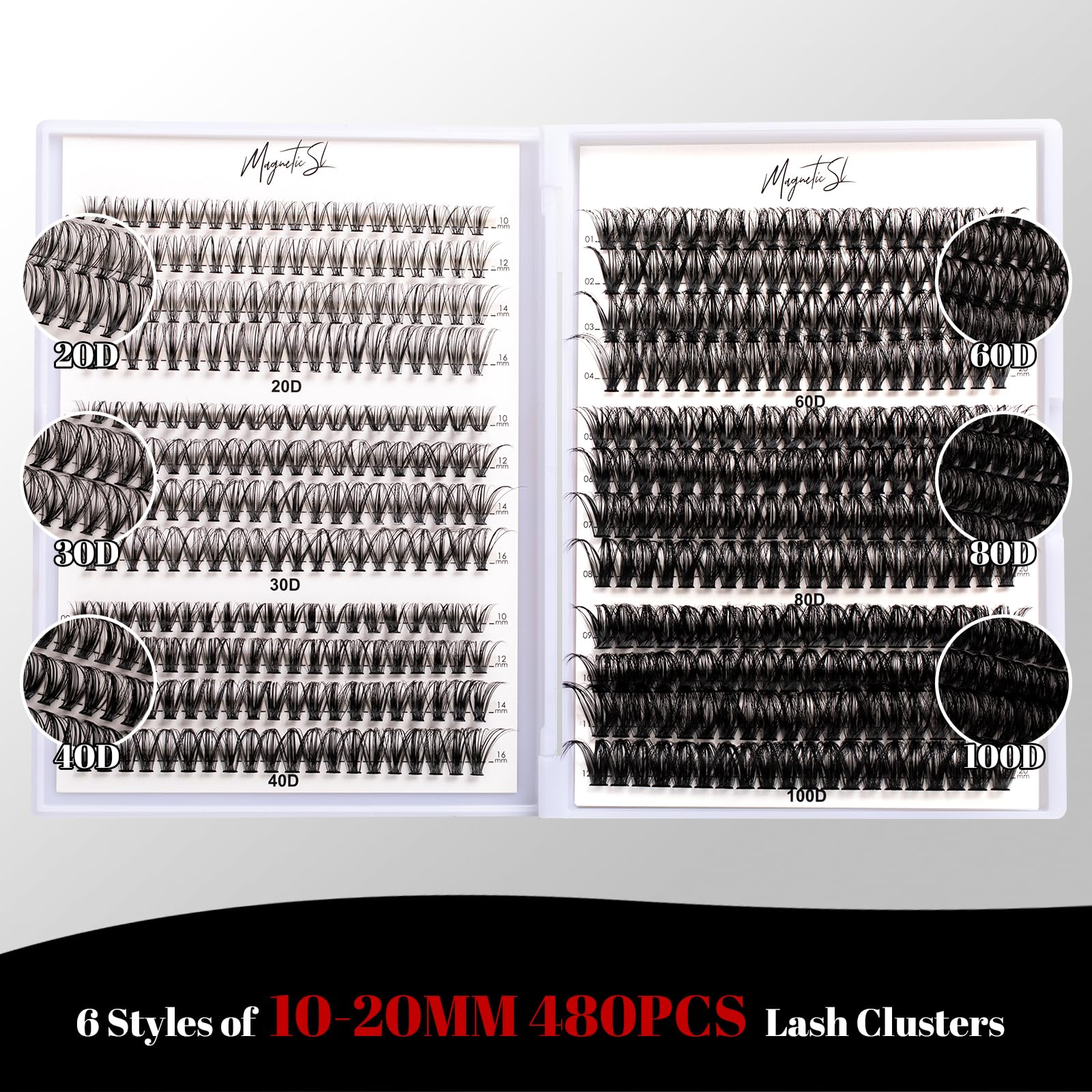 Close-up of Magnetic SL lash clusters' soft, ultra-fine band for comfortable wear.