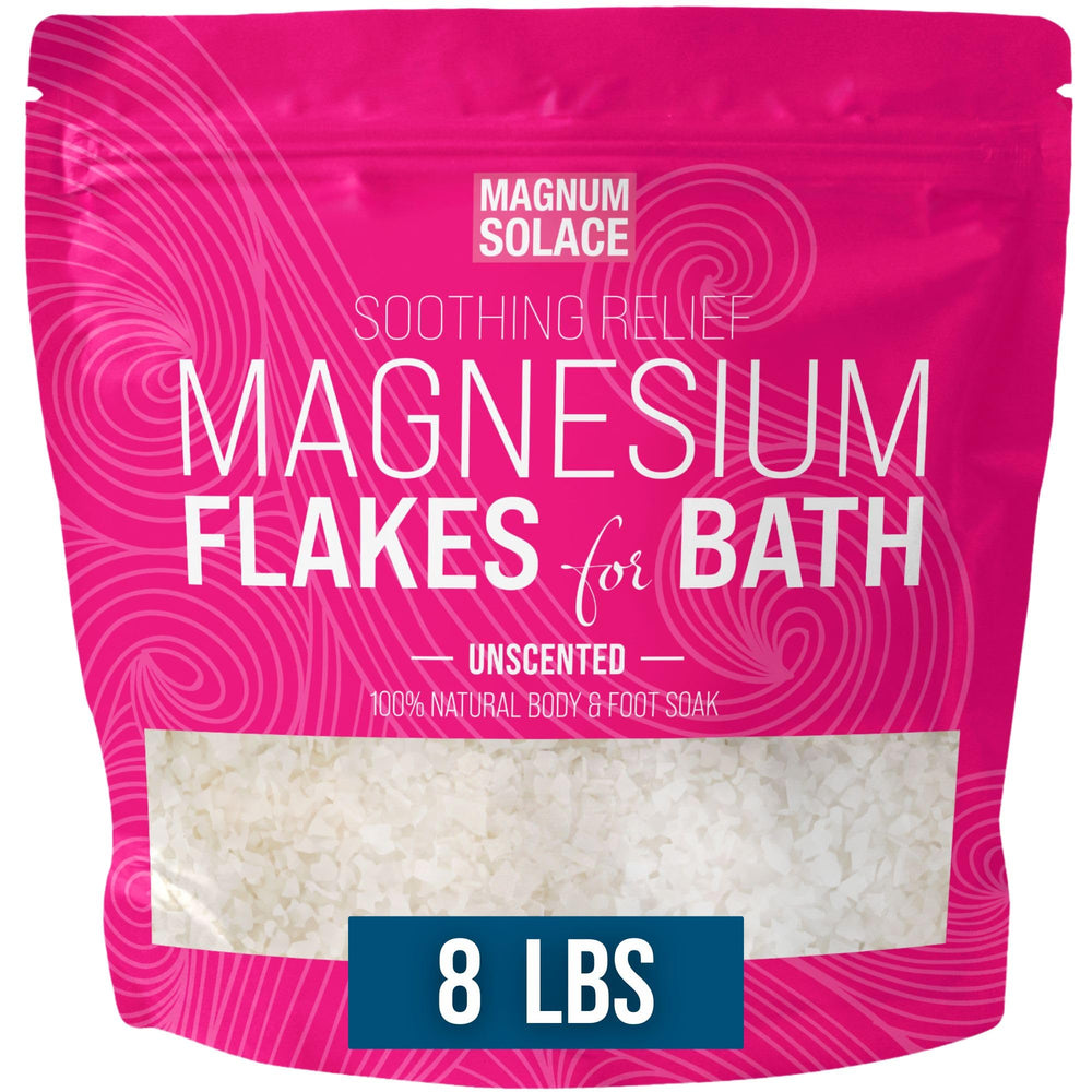 Magnum Solace copos de cloruro de magnesio para baño, uso relajante diario.