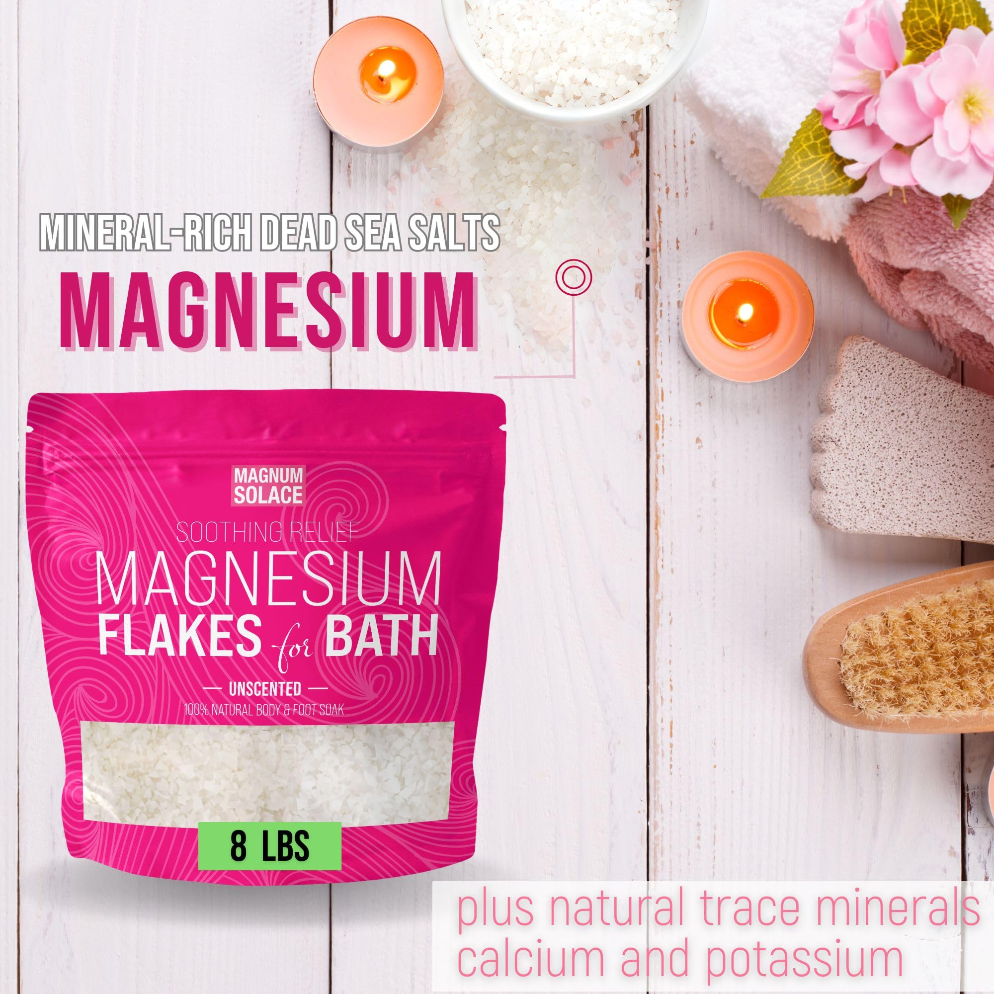 Magnum Solace envase de 8 libras, copos listos para remojos.