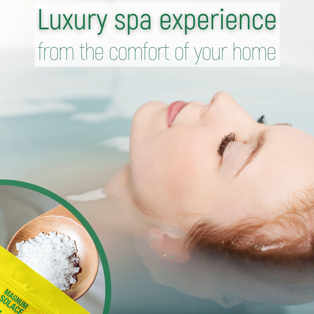Magnum Solace envase de 5 libras, práctico para sesiones de baño.