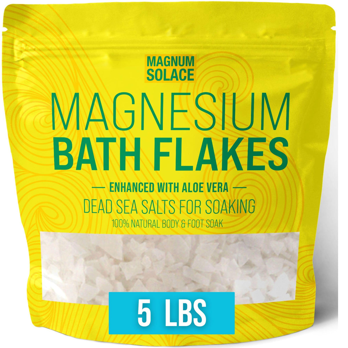 Magnum Solace escamas de magnesio para baño, relajación suave de la piel.