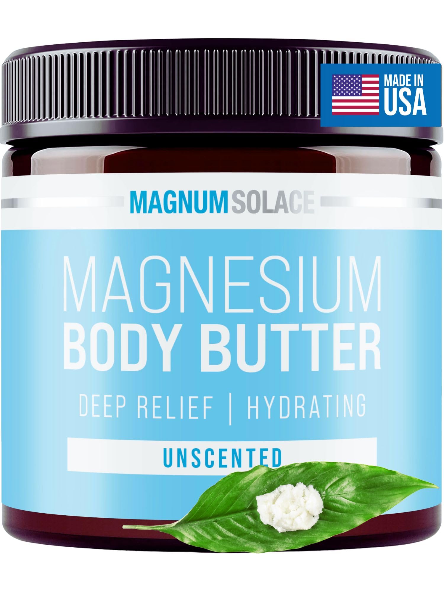 Family-friendly packaging of Magnum Solace magnesium body butter