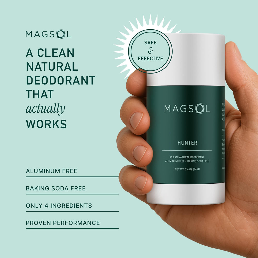 MagSol application on underarm for a smooth glide and gentle feeling