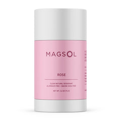 MAGSOL desodorante magnesio rosa en botella, fragancia suave para uso diario.