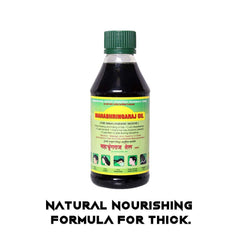 Mahabhringaraj Oil pour demonstrates easy nightly scalp application