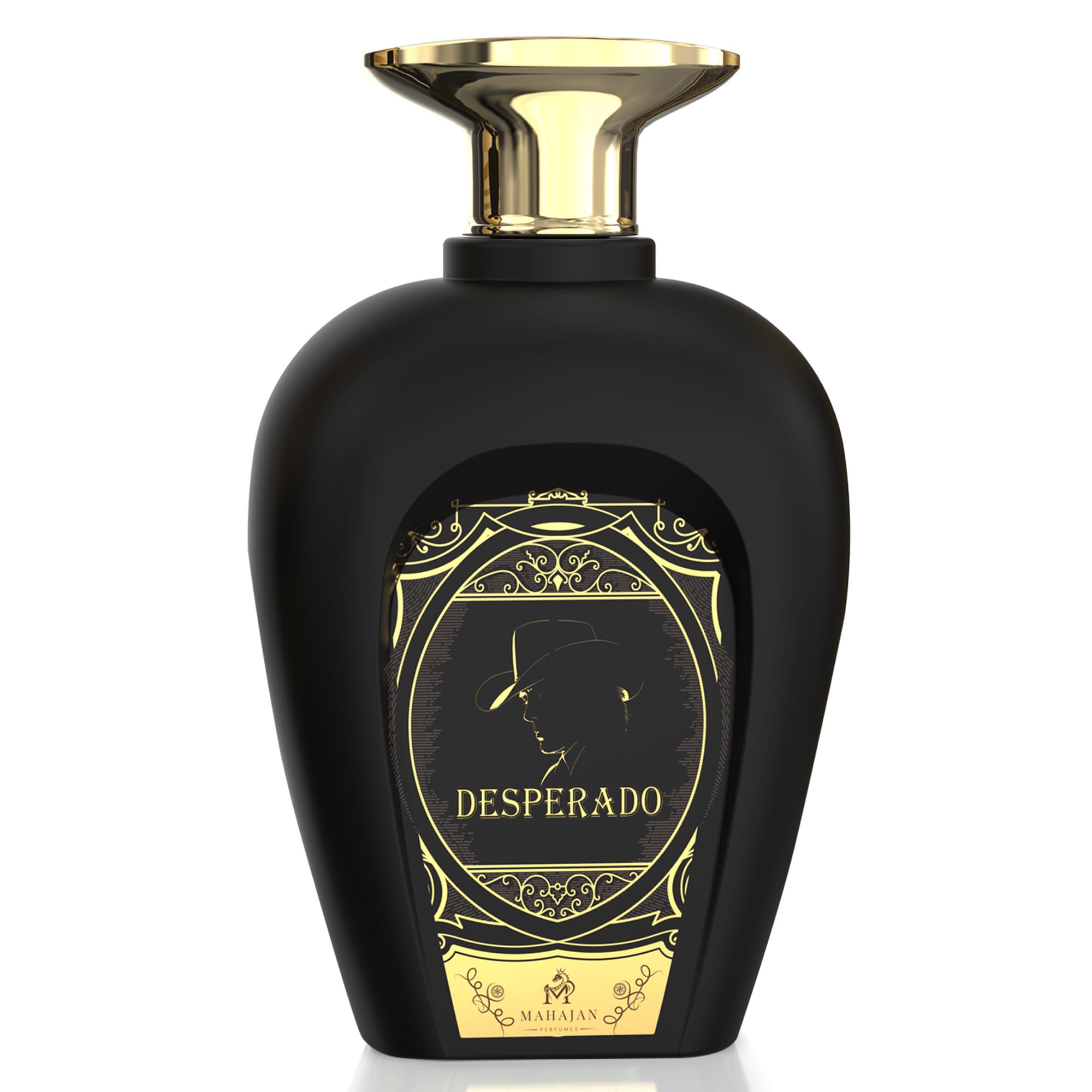 Mahajan Desperado bottle-front view conveys bold confidence for evening wear.