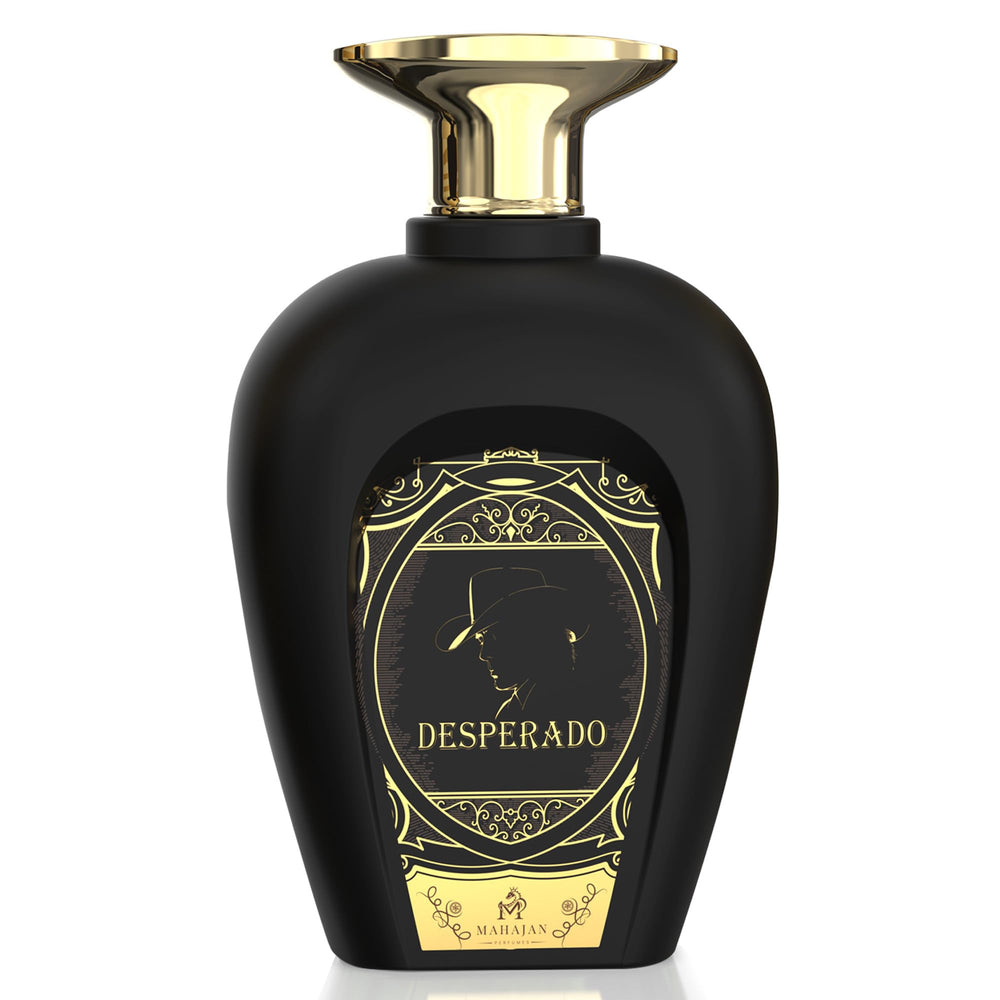 Mahajan Desperado bottle-front view conveys bold confidence for evening wear.