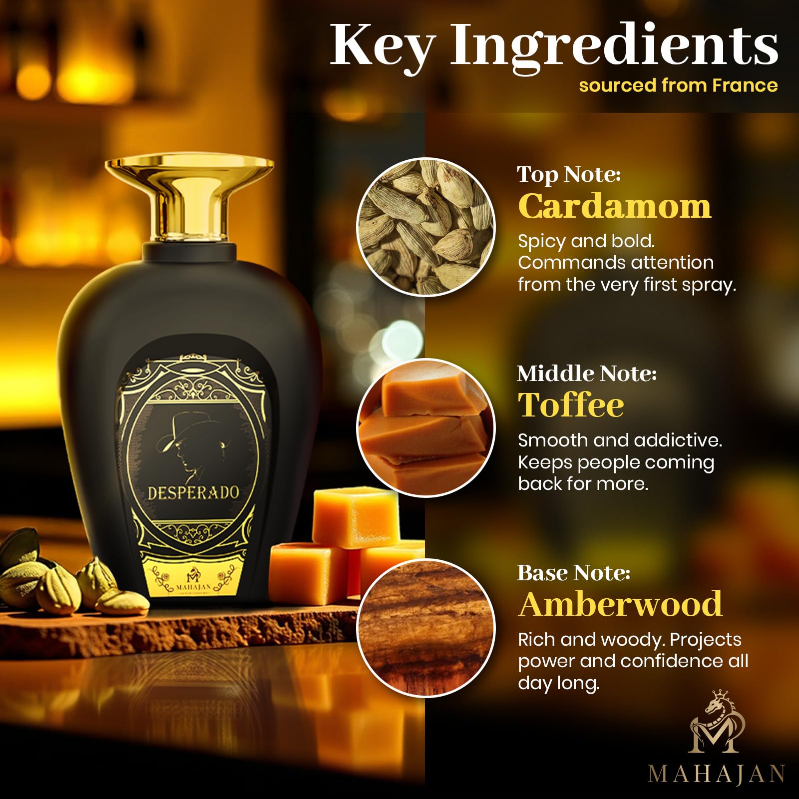 Packaging box shows Mahajan Desperado branding for gift-ready presentation.