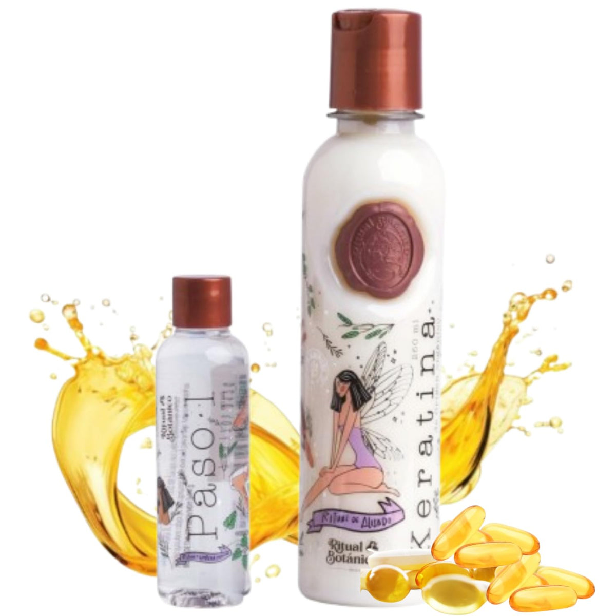 Maike Amour Ritual Botanico Keratin Organic bottle promises glossy, smooth hair.