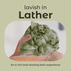 MainBasics Earthy Love lufa ducha con nudo resistente para mayor durabilidad.