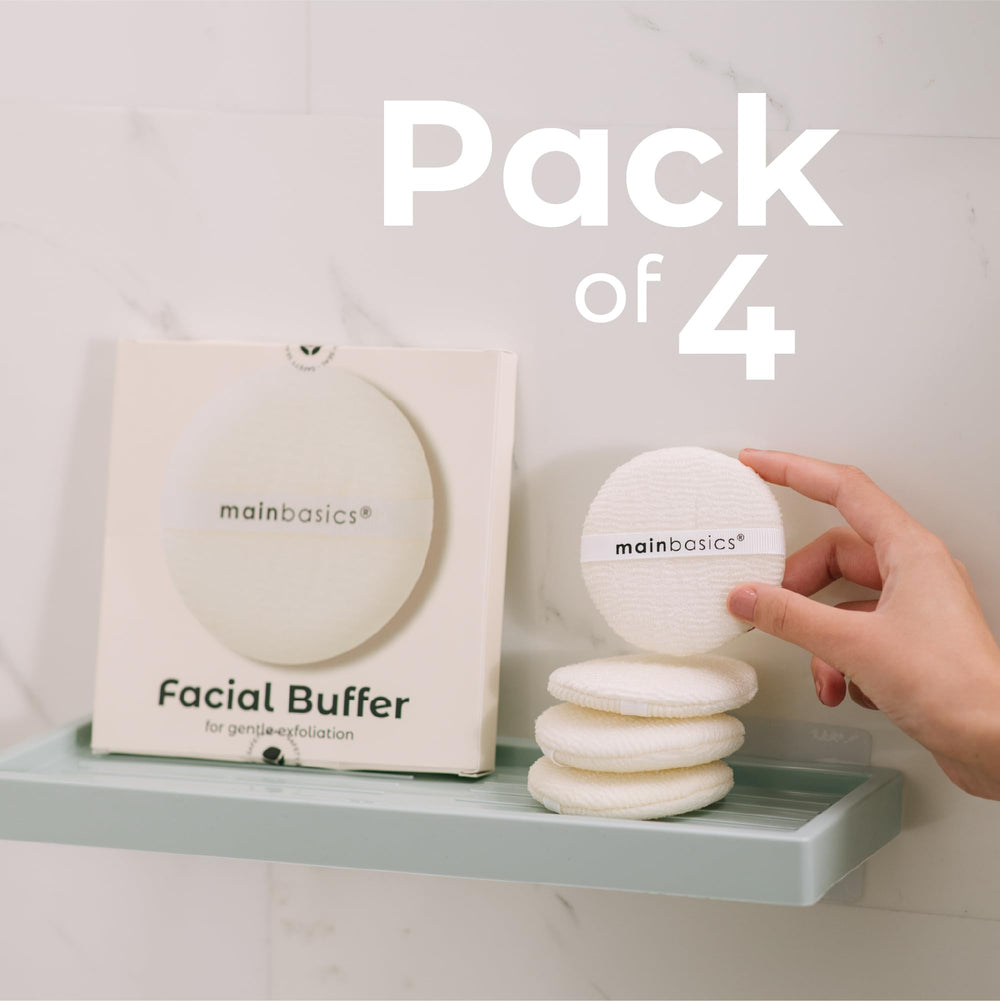 MainBasics esponjas exfoliantes faciales, diseño fácil de manejar para aplicar con precisión.
