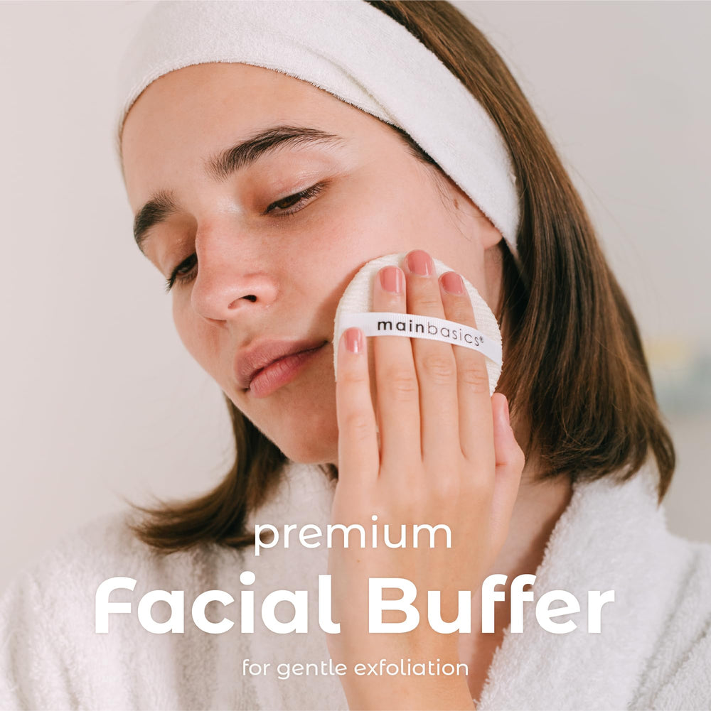 MainBasics esponjas exfoliantes faciales, limpieza profunda para poros limpios y piel radiante.