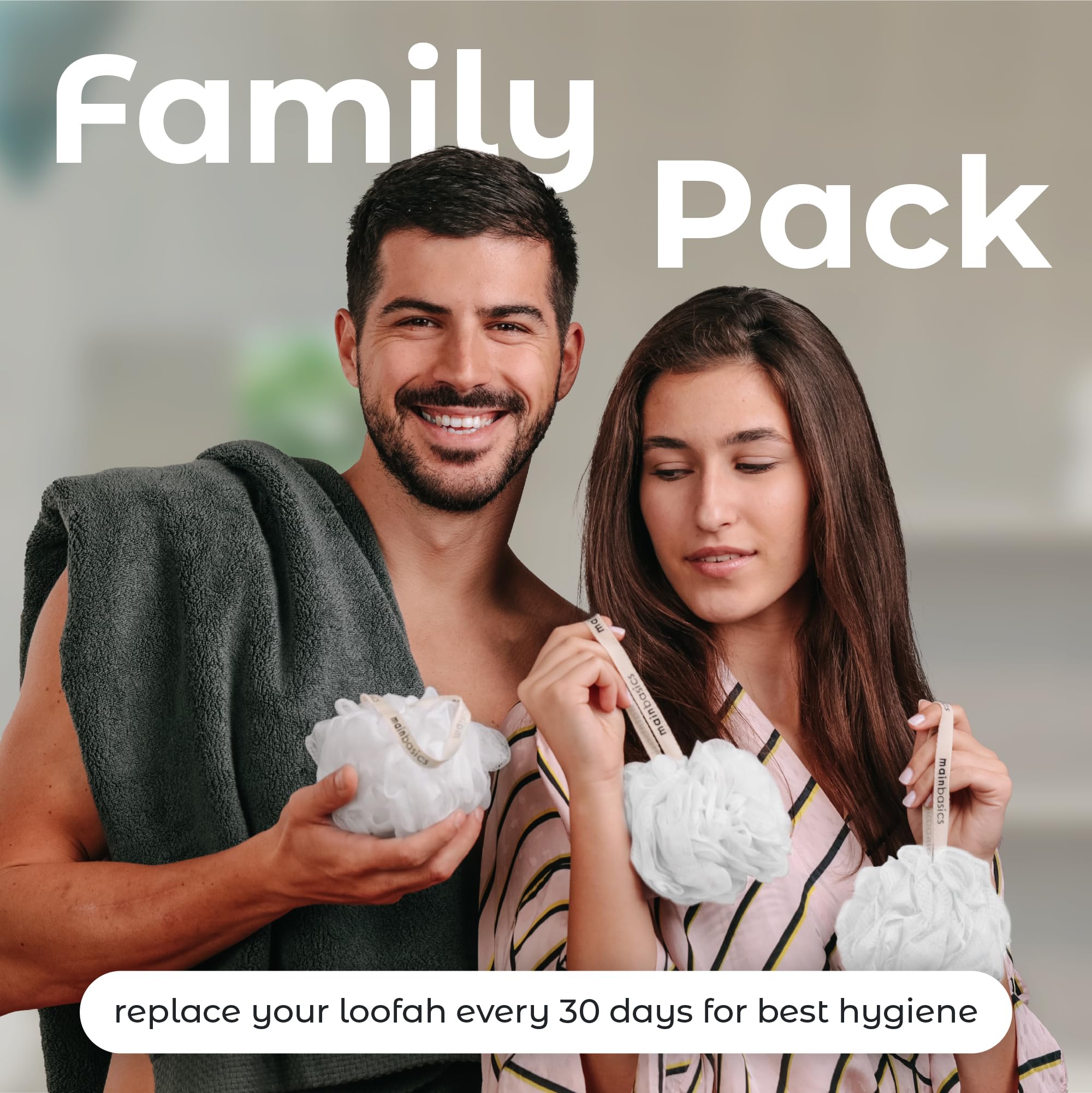 MainBasics lufa colgante práctico evita caídas y facilita secado.