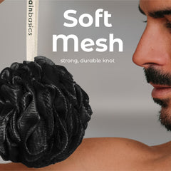 MainBasics esponja para ducha con gancho colgante, secado rápido.