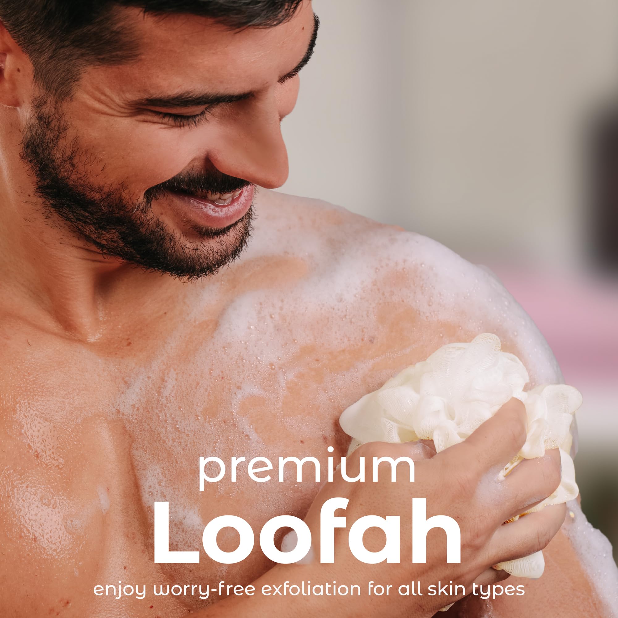 MainBasics lufa ducha algas, detalle de textura para limpieza suave.