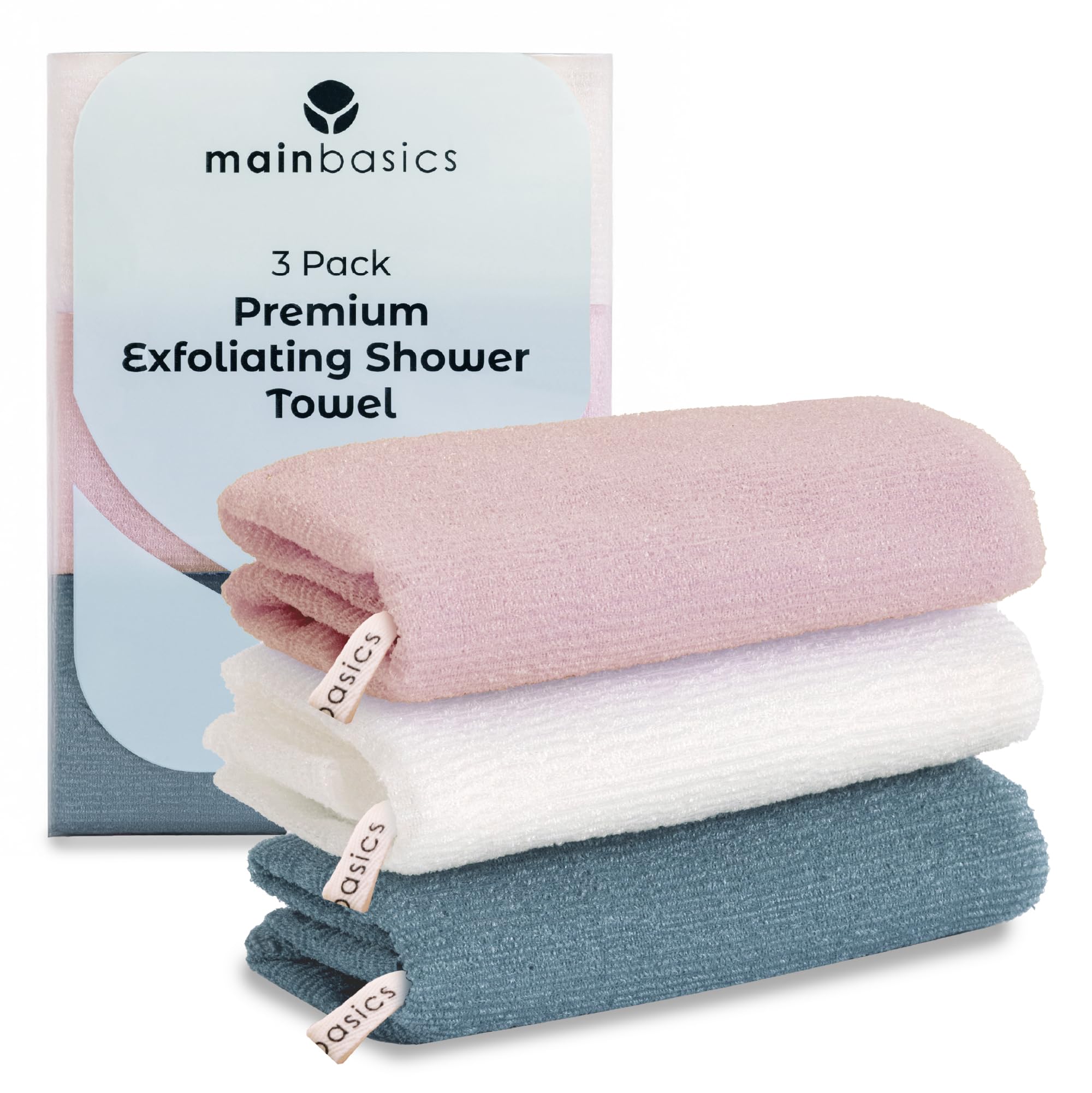 MainBasics toalla exfoliante de ducha japonesa, exfoliación suave para piel sensible